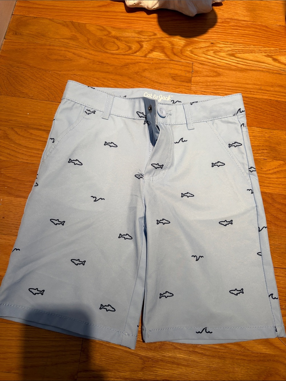 Cat & Jack Pale Blue Shark-Pattern Boys Shorts